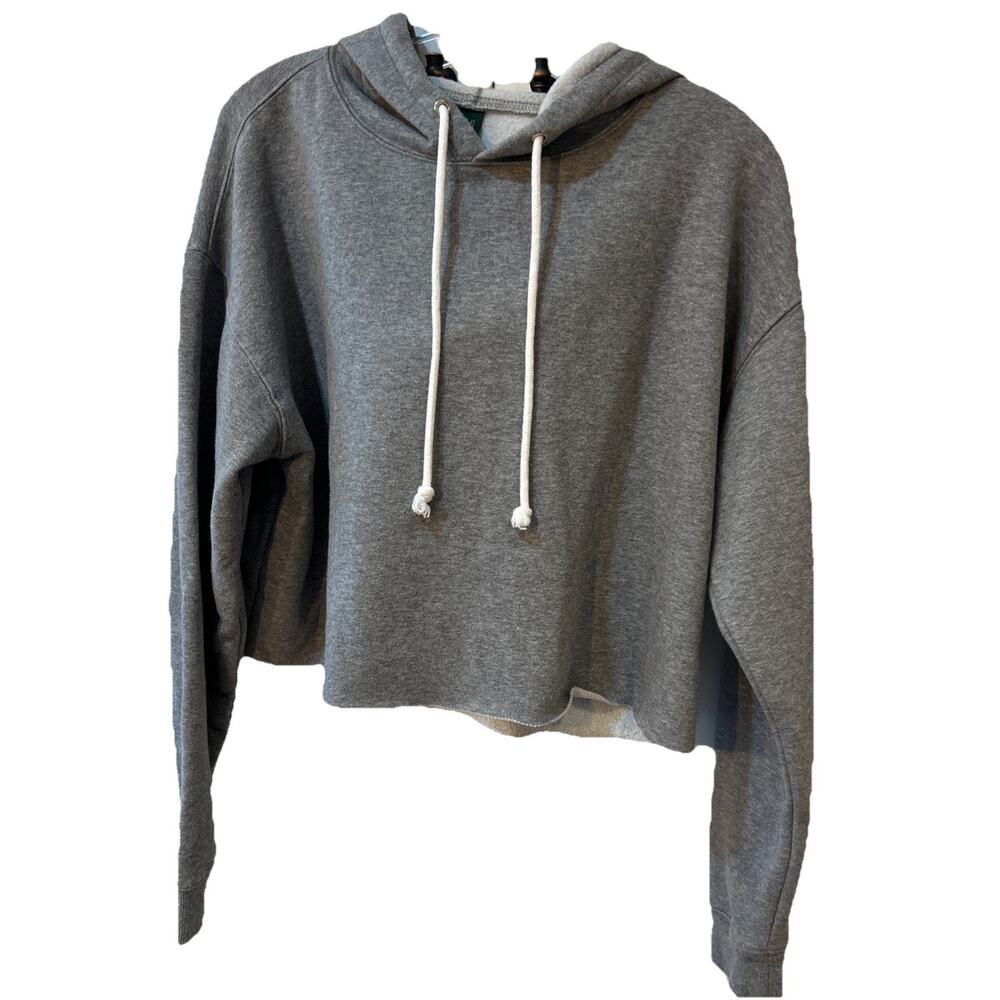 Wild Fable Women's Gray Crop Hoodie Size large , Pullover EUC